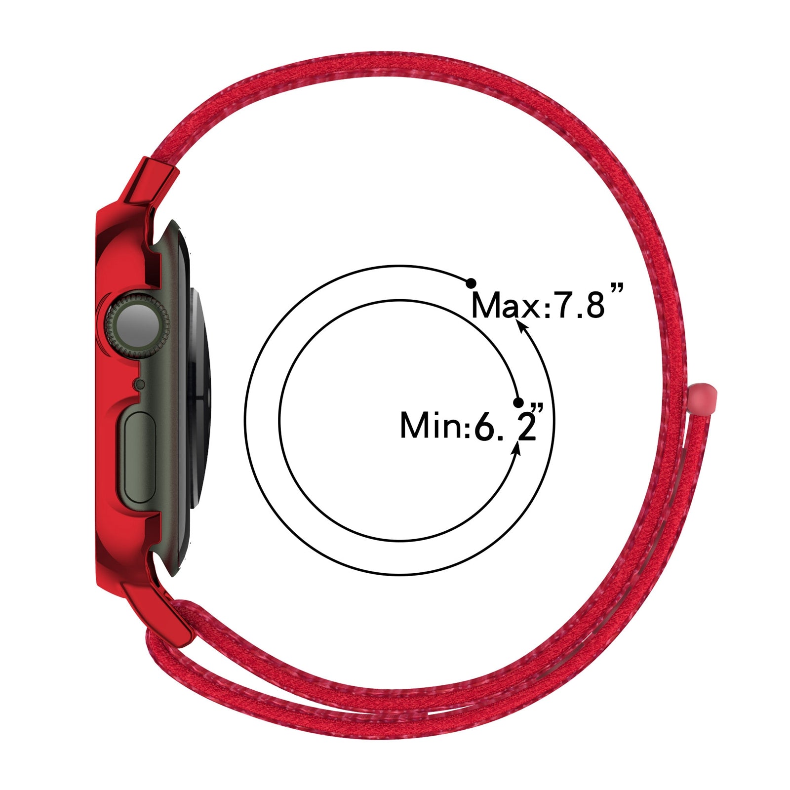 Loop Fastener Nylon Watch Band Strap + Tempered Glass Film Electroplating PC Watch Case Cover for Apple Watch Series 7 45mm Loop Fastener Nylon Watch Band Strap + Tempered Glass Film Electroplating PC Watch Case Cover for Apple Watch Series 7 45mm